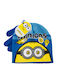 Kids Beanie Set with Gloves Knitted Blue
