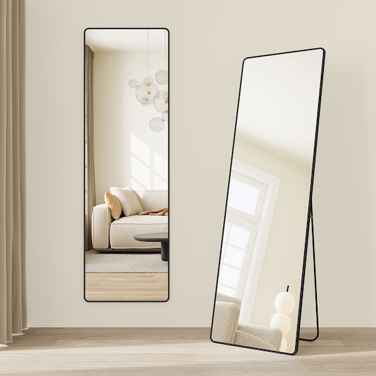 Songmics Rechteckiger Schwarzer Boden- oder Standspiegel 160x50cm