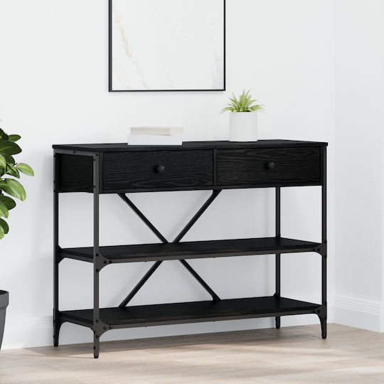 Wooden Console Table Black L100xW34.5xH75cm