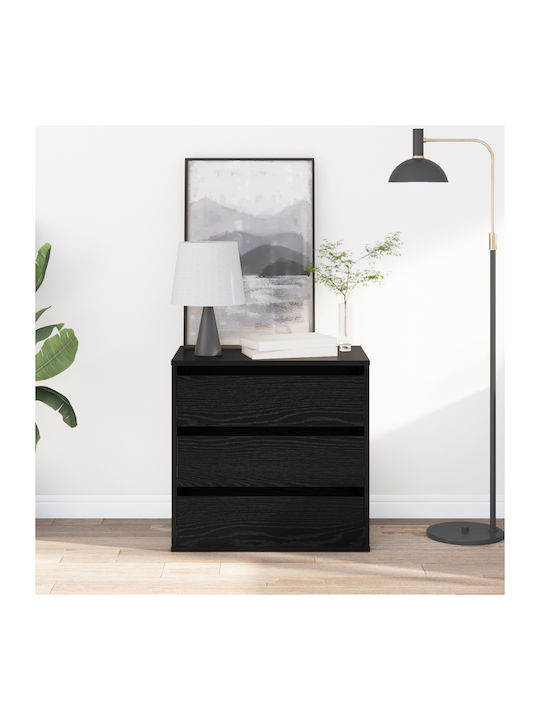 Συρταριέρα Креватокамарас Дървена с 3 чекмеджета Black Oak 60x41x58бр