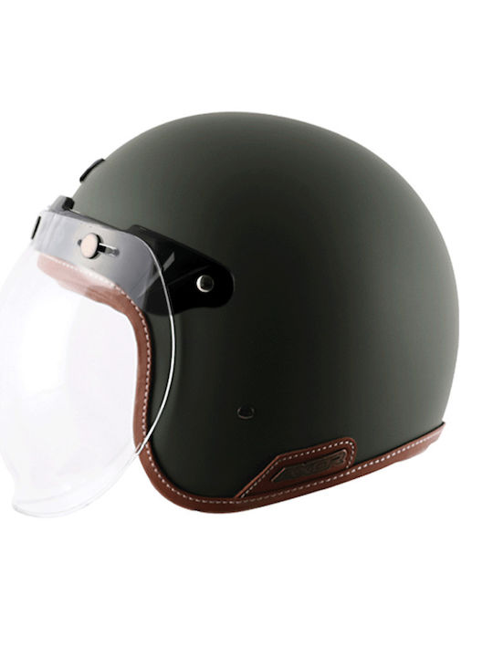 Axor Retro Battle Green Κράνος Μηχανής Jet ECE ...