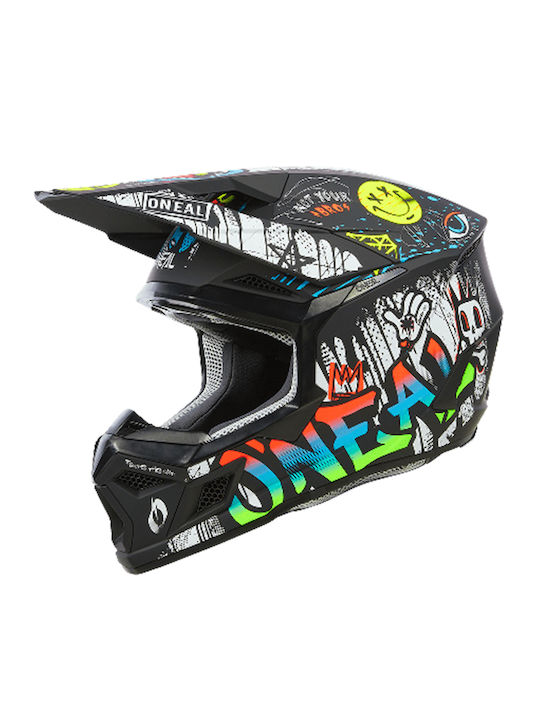 O'Neal 3SRS junior Rancid V.24 Black/White Παιδικό Κράνος Μηχανής Motocross ECE 22.06