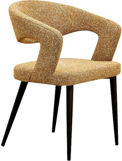 Caprice Dining Room Fabric Chair Mustard, White 53.5x57x80.5cm 2pcs