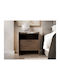 Japandi Bedside Table Wooden Brown 53x38x60cm