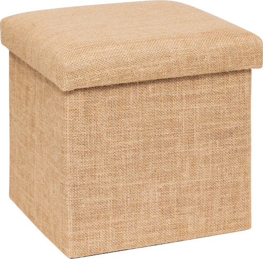 Taburet Cu Spațiu De Depozitare Din Paie F-V Folding Bej 31x31x31cm