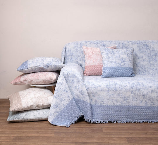 Viopros Cuvertură Pentru Canapea 3 Locuri Jacquard 180x280 cm Albastră