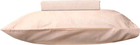Viopros Pillowcase Set with Envelope Cover Beige 50x70cm.