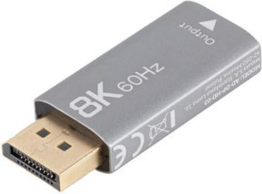 Lanberg Converter DisplayPort male to HDMI female Silver 1pcs AD-DP-HD-03