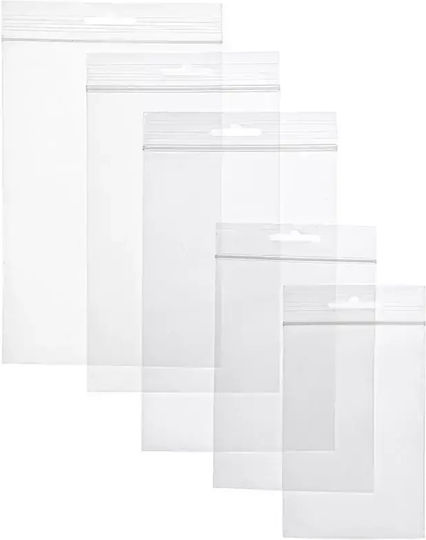 Verpackungstaschen Zipper Transparent 12,5x18cm Mit Loch 100 Stück