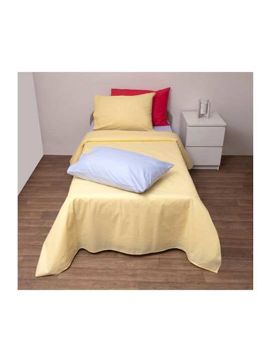 Viopros Σετ Κουβερλί Μονό Βαμβακερό Κίτρινο 160x240cm 2τμχ
