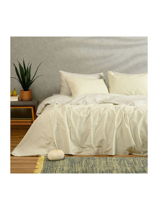 Melinen Sheet Sets Queen with Elastic 160x200+32cm. Layla Pastel Aqua Pastel Aqua 4pcs