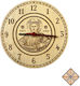Round Wooden Wall Clock Featuring Jesus Christ as Pantocrator 23cm X 23cm