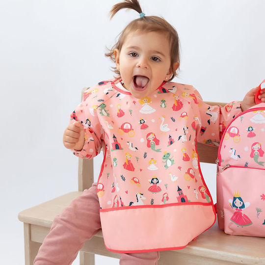 Kiokids Waterproof Coverall Fabric with Pocket & Sleeves Pink