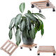 Kadax Blumentopfständer Holz Beige mit Rädern