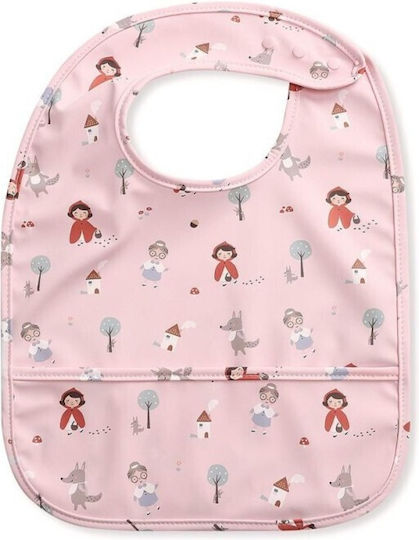 Tutete Waterproof Bib Fabric with Button & Pocket Little Red