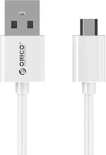 Orico USB 2.0 Cable USB-C male - USB-A Λευκό 0.5m ADC-05-V2-WH-BP