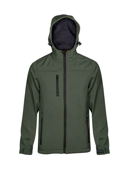 Fageo Ζακέτα Εργασίας Softshell με Κουκούλα Χακί