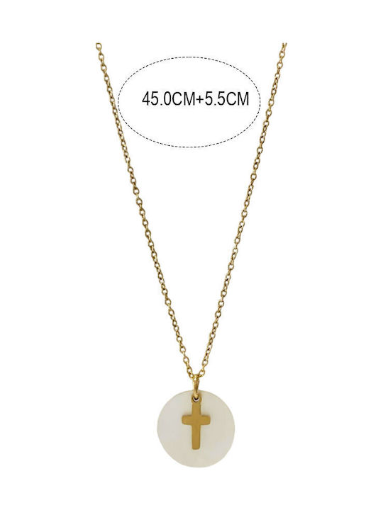 Women's Cross from Gold Plated Steel