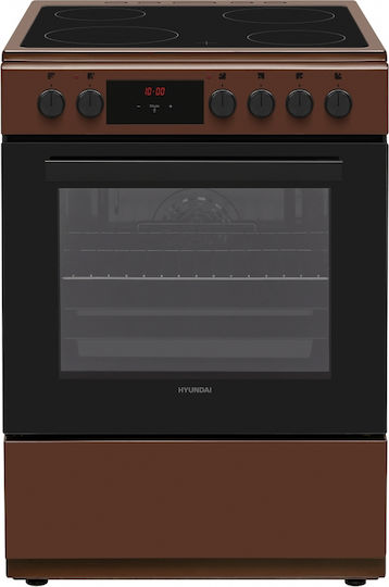 Hyundai Cooker 69lt with Ceramic Hobs W60cm. Brown