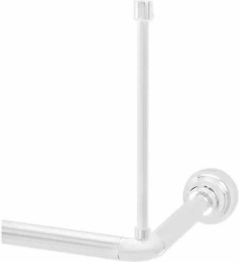 Grekon Shower Curtain Rods Straight Wall Mounted Aluminium White 80x170cm