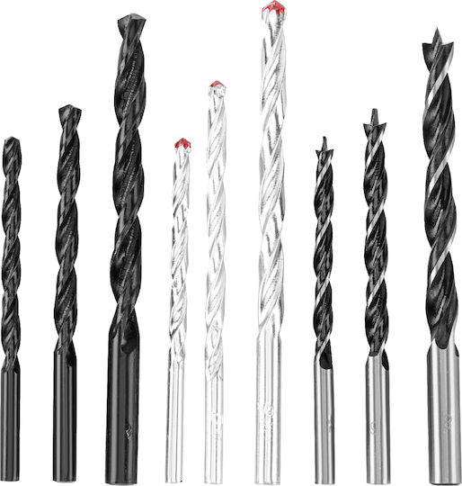 Sparta Set of 9 Drills for Masonry, Metal and Wood