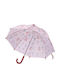 Tutete Kids Curved Handle Umbrella Little Red with Diameter 67cm Pink