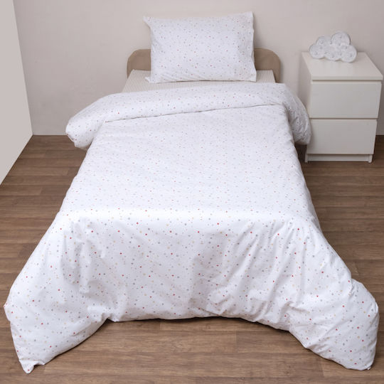 Viopros Set Baby Sheets Crib Cotton Rea White 120x160cm 3 Pieces