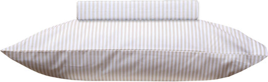 Viopros Baby Sheets Set Crib Cotton Beige 120x160cm 3pcs
