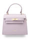 Leder Damentasche Schultertasche Flieder