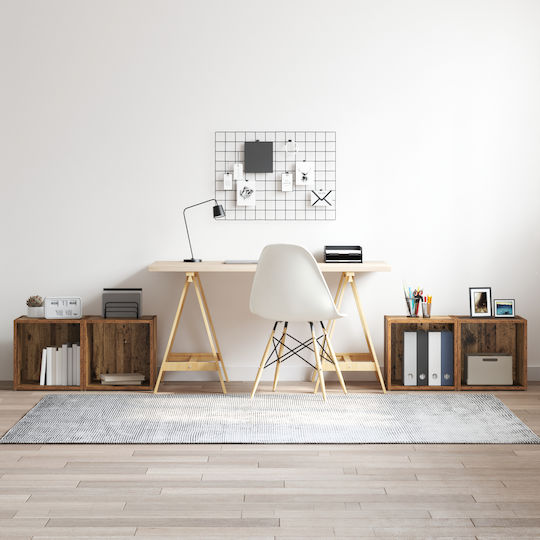 Bibliothek Altes Holz Braun 37x35x37cm