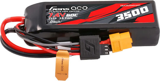 Gens Ace G-tech Батерия Li-Po 7.4V 3500mAh 60C 2S XT60 за RC Превозно Средство 2 Бройки