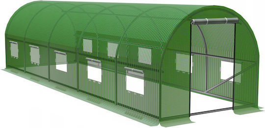 Garden Greenhouse Tunnel Type Metal Frame 300x800cm Green 24sqm
