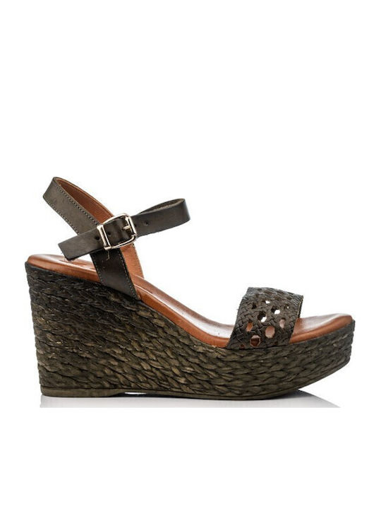 Damenplattformen Khaki