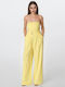 One-piece Jumpsuit Strapless Belt Yellow Yellow