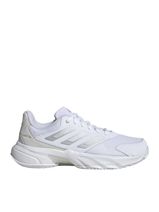adidas Courtjam Control 3 Γυναικεία Παπούτσια Τένις για Χωμάτινα Γήπεδα Λευκά