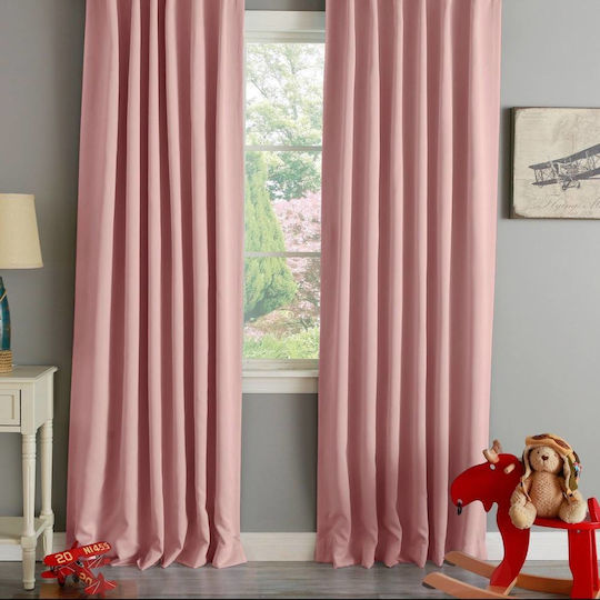 Saray Home Κουρτίνα με Τρουκς Πορτοκαλί 140x280εκ.