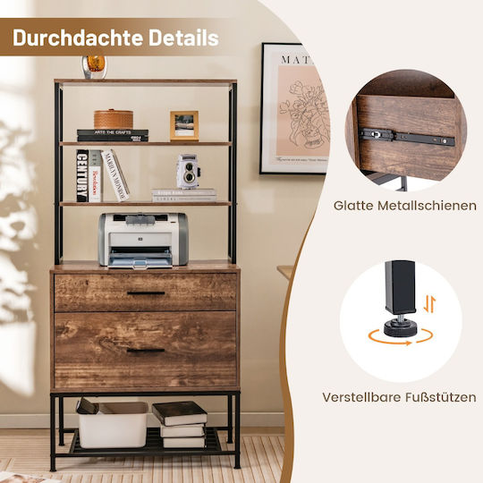 Cabinet De Birou Din MDF Și Metal Stil Industrial 75x40x156cm