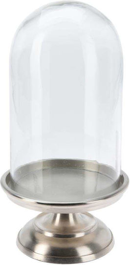 Tischdekoration Glasglocke mit Aluminiumbasis Y23,5xø16,5cm