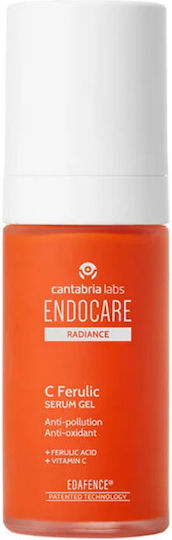 Cantabria labs Endocare Radiance C Ferulic Serum gel. Εντατικός αντιγηραντικός ορός με 5% καθαρή Βιταμίνη C, Φερουλικό οξύ και πατενταρισμένη τεχνολογία EDAFENCE.