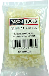 Pasco Tools Bdk-6.8 Baze Pentru Bride De Cabluri 6.8 Mm 100 Bucăți