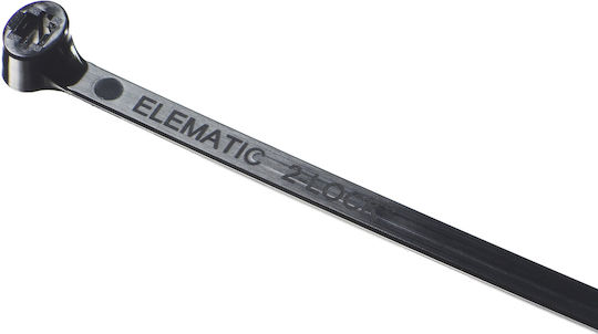 Elematic Kabelbinder Kunststoff in Schwarz Farbe 100Stück 1325
