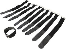 Cobra Pack of 10pcs Black Velcro Cable Ties CCT-203