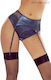 Dark Blue Hot Dentelle Garter Belt By Provocative
