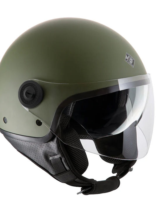 Tucano Urbano El' Mettin Airborne Green Mat Κράνος Μηχανής Jet ECE 22.06 1100gr με Sunvisor