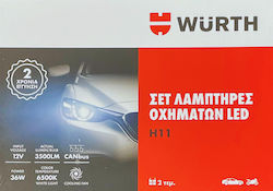 Wurth H11 Λάμπες H11 LED Ψυχρό Λευκό 2τμχ Wurth H11 Λάμπες H11 LED Ψυχρό Λευκό 2τμχ