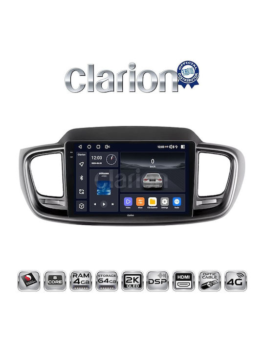 Clarion Ηχοσύστημα Αυτοκινήτου για Kia Sorento 2013 > 2020 (Bluetooth/USB/WiFi/GPS/Apple-Carplay/Android-Auto)