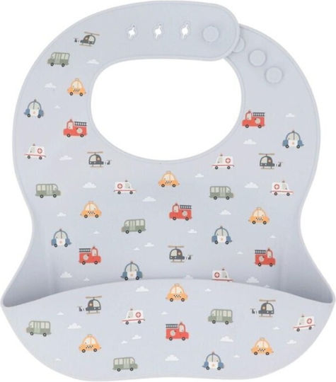 Tutete Waterproof Bib Silicone with Pocket City Cars for 6 m+