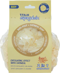 2 in 1 Duschsponge Peeling Mesh Eingebauter Seifen Hafer Peeling Effekt Esponjabon 1 Stück