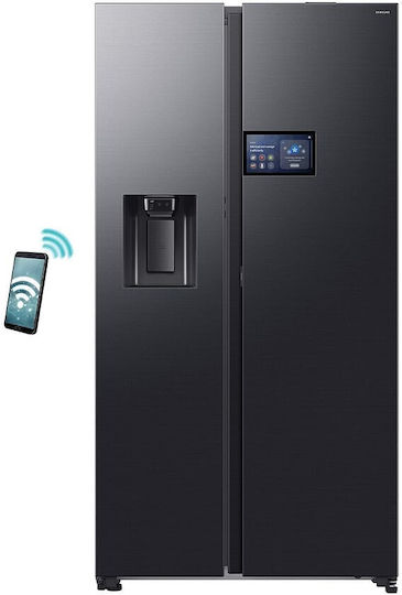 Samsung Side-by-Side Refrigerator 621lt Total NoFrost H178.4xW91.2xD72.6cm Black RS90F64EDFEF