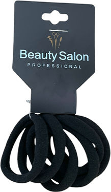 Beauty Salon Ластици за Коса Черни Комплект 6 Броя